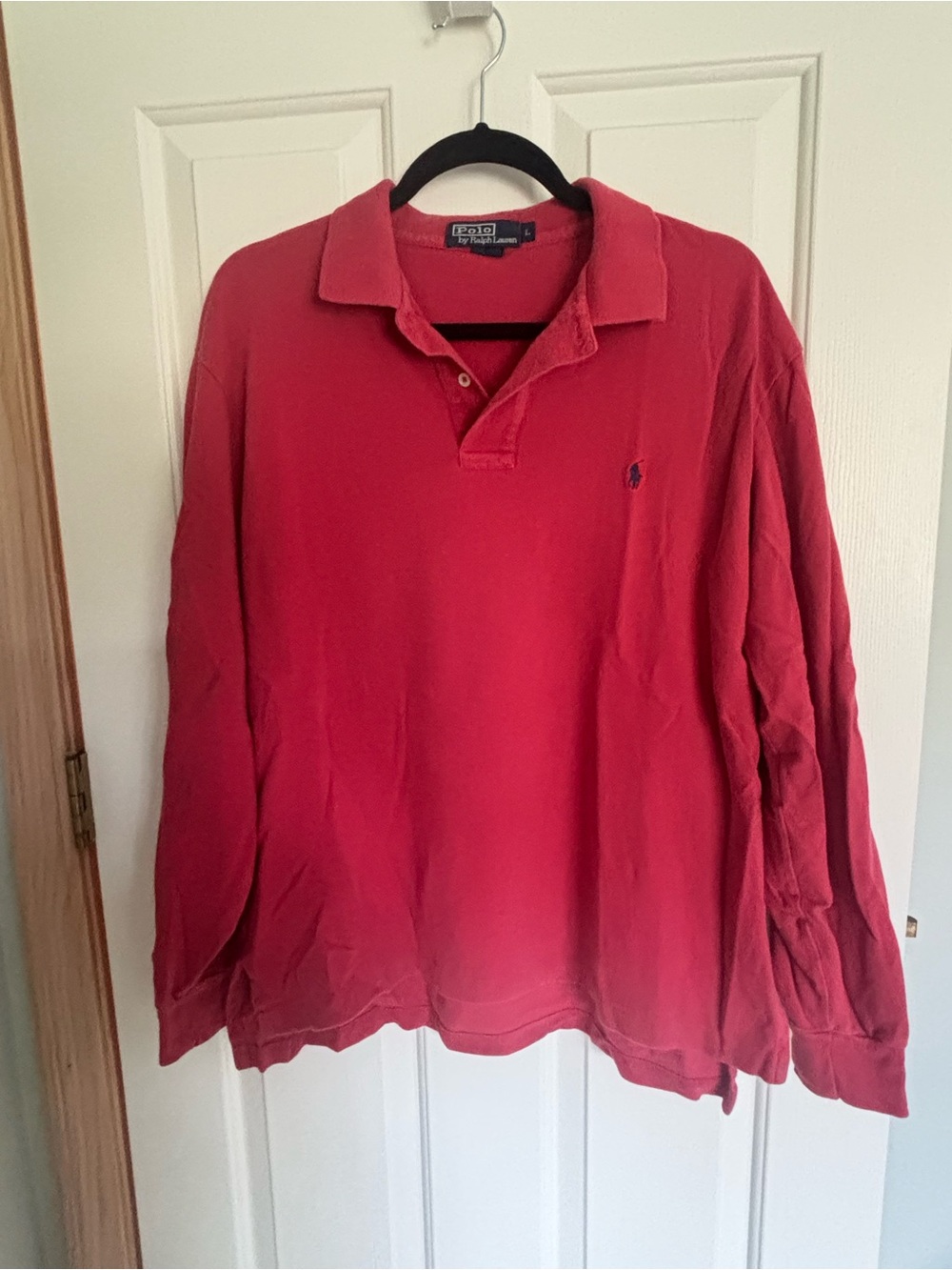 Ralph Lauren Men's Red Long Sleeve Polo Shirt